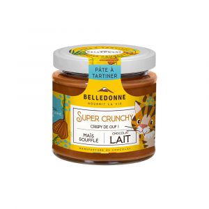 Belledonne - Pâte à tartiner crunchy maïs soufflé chocolat lait bio 300g