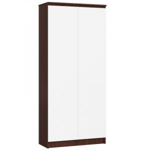 Akord - Étagère Fermée R80 2 Portes 8 Étagères Clp Wengé / Blanc