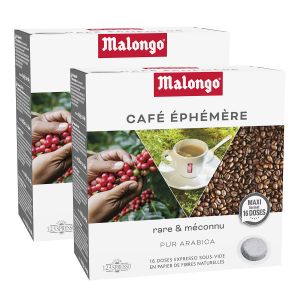Malongo - Caf&eacute; en dosettes - Caf&eacute; &eacute;ph&eacute;m&egrave;re - 2 &eacute;tuis - 0.208 Kg