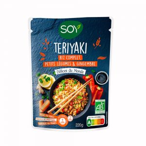 Soy - Teriyaki riz complet, légumes et gingembre 220g