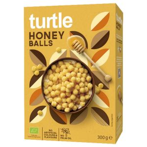 Turtle - Boules de céréales croustillantes enrobées de miel bio 300g