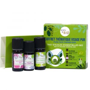 Born To Bio - Coffret Th&eacute;matique Visage Pur Trio dHuiles Essentielles Bio