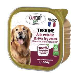 Canichef - Terrine sans céréales chien volaille bio 300g