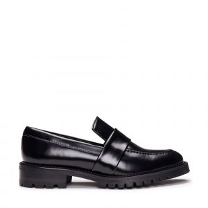 Nae Vegan Shoes - Elena Black mocassin végan semelle épaisse