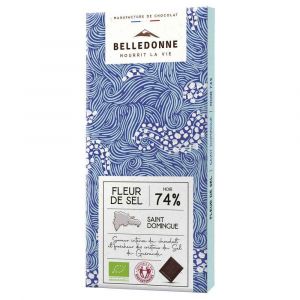 Belledonne - Tablette de chocolat noir 74% fleur de sel 100g