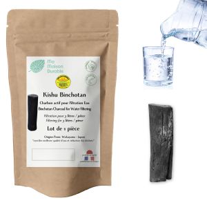 Ma Maison Durable - x1 Kishu Binchotan | Charbon actif v&eacute;g&eacute;tal | Filtr. 3L/b&acirc;ton