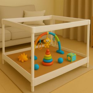 Easy Dort - Tapis de Parc Jeu d'Éveil Bébé - Moutarde - 75x95x3 cm