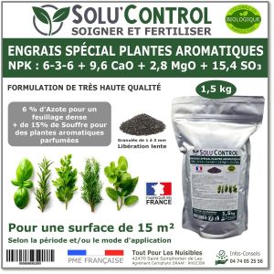 Tout Pour Les Nuisibles - 1,5 kg - Engrais Spécial Plantes Aromatiques NPK 6-3-6