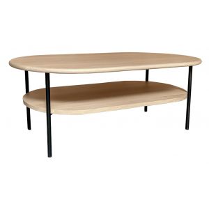 Meubles Pirotais - Table basse chêne blanchi et métal