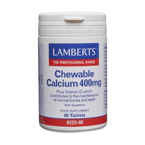 Lamberts - Calcium &agrave; m&acirc;cher 60 comprim&eacute;s &agrave; croquer de 400mg (Citron)