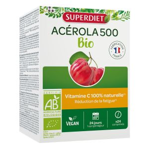 Superdiet - Ac&eacute;rola 500 bio 24 comprim&eacute;s