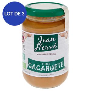 Jean Herv&eacute; - Lot de 3 pur&eacute;e de cacahu&egrave;tes bio 350g