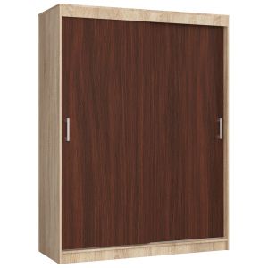 Akord - Armoire Coulissante Mono Sonoma/Weng&eacute; 150X60X200