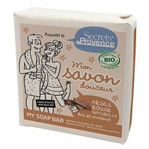 Secrets De Provence - Savon douceur argile rouge et parfum bois de Provence bio 100g