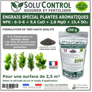 Tout Pour Les Nuisibles - 250 g - Engrais Spécial Plantes Aromatiques NPK 6-3-6
