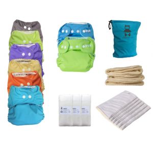 P'tits Dessous - Pack Complet Couches Lavables - Jour Nuit - Taille U (3-15 kg)
