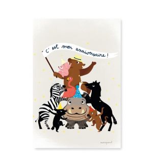Pirouette Cacahouete - Cartes d'invitation - Pyramide d'animaux - Lot de 8