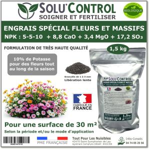 Tout Pour Les Nuisibles - 1,5 kg - Engrais Spécial Fleurs et Massifs NPK 5-5-10