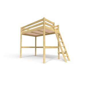 Abc Meubles - Lit mezzanine 1 place bois Sylvia 120x200 échelle inclinée - Mie