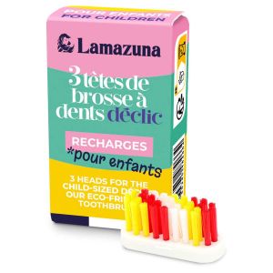 Lamazuna - Recharge 3 t&ecirc;tes brosse &agrave; dents Enfant