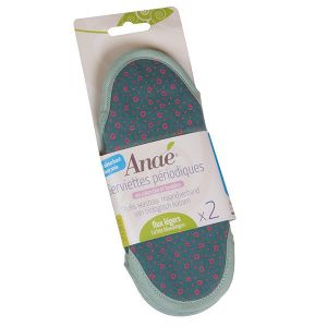 Anaé - Lot 2 serviettes hygiéniques lavables flux légers Cercles