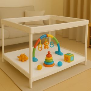 Easy Dort - Tapis de Parc Jeu d'Éveil Bébé - Blanc - 75x95x3 cm
