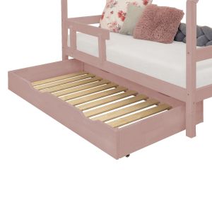Benlemi - Tiroir de lit 120 x 190 avec sommier BUDDY - rose pastel