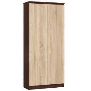Akord - Étagère Fermée R80 2 Portes 8 Étagères Clp Wengé / Chêne Sonoma