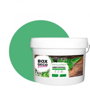 Box D&eacute;co Couleurs - Peinture naturelle &eacute;colo INT Vert Cactus 10L Satin