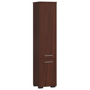 Akord - Armoire de salle de bain Fin Colonne 30 2 Portes - Wengé