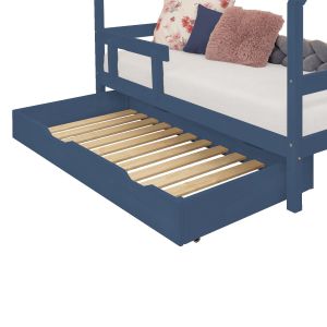 Benlemi - Tiroir de lit 120 x 190 avec sommier BUDDY - bleu marine