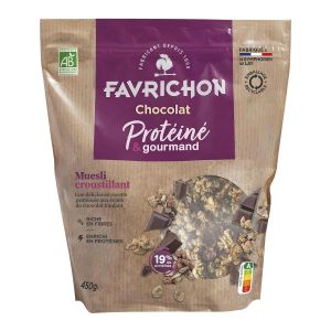 Favrichon - Muesli croustillant prot&eacute;in&eacute; chocolat bio 450g
