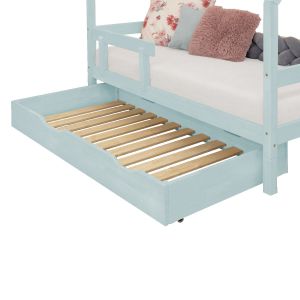 Benlemi - Tiroir de lit 120 x 190 avec sommier BUDDY - bleu clair