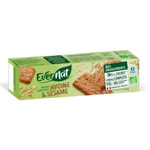 Evernat - Biscuits croquants avoine s&eacute;same bio 130g