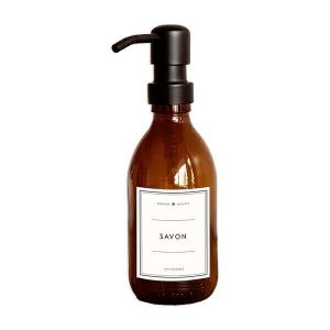 Les Flacons De L’apothicaire - Flacon Savon 250ml - Verre Ambré - Pompe Noire
