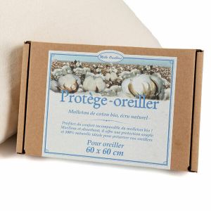 Mille Oreillers - Protège-Oreiller en molleton bio - 60 x 60 cm