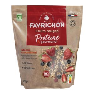 Favrichon - Muesli croustillant prot&eacute;in&eacute; fruits rouges bio 450g