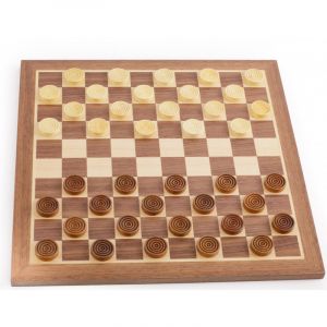 Loisirs Nouveaux - Jeu de dames française 29 cm - damier en bois et pions - LOISIR