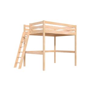 Abc Meubles - Lit mezzanine 2 places bois Sylvia 140x200 &eacute;chelle inclin&eacute;e - Bo