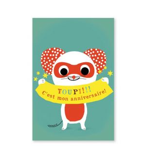 Pirouette Cacahouete - Cartes d'invitation - Souris - Lot de 8