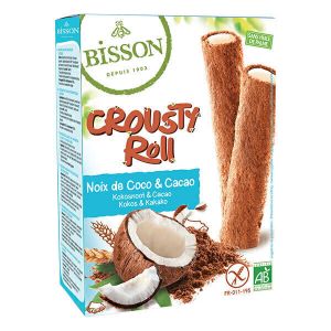 Bisson - Biscuits Crousty Roll cacao noix de coco sans gluten 125g