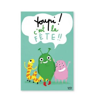 Pirouette Cacahouete - Cartes d'invitation - Martiens - Lot de 8