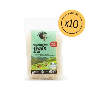 Autour Du Riz - Vermicelles thaïs de riz blanc - Colis 10 x 200 g