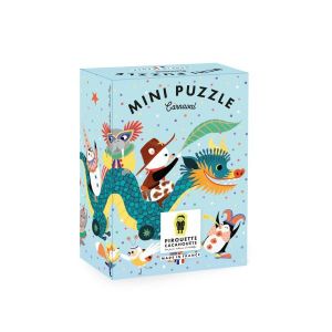 Pirouette Cacahouete - Mini puzzle carnaval - 20 pièces, fabriqué en france