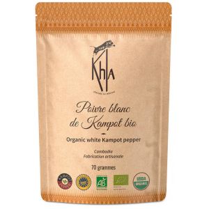 Khla - Poivre blanc de Kampot- IGP-Biologique-Premium-en grains-70g