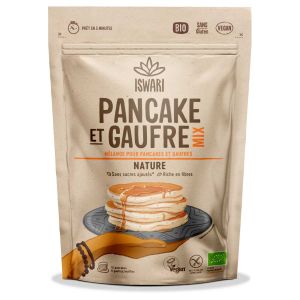 Iswari - Mélange instantané pancakes et gaufres nature bio 300g