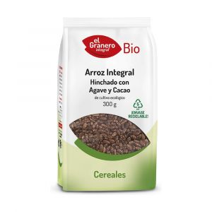 El Granero Integral - Riz brun soufflé à l'agave et au cacao biologique 300 g (Cacao)