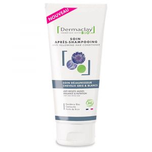 Dermaclay - Après-shampoing déjaunisseur cheveux gris à blancs 200ml