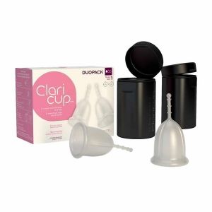 Claripharm - Duopack Claricup Colorless et leurs box stérilisation T1