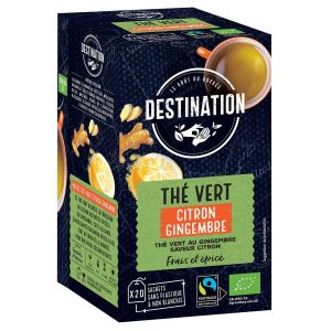 Destination - Thé vert citron gingembre bio infusettes x20